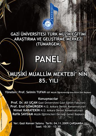 Musiki Muallim Mektebi'nin 85. Yılı Paneli'nin Afişi