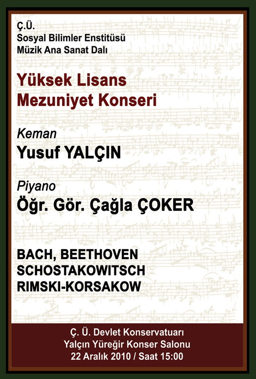 22.12.2010 / Yusuf Yalçın - Yüksek Lisans Mezuniyet Konseri