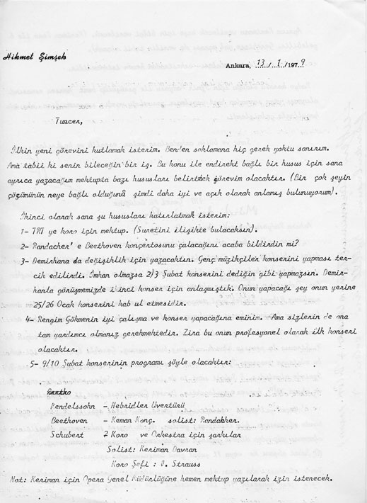 13.01.1979 / Hikmet Şimşek'ten Mektup