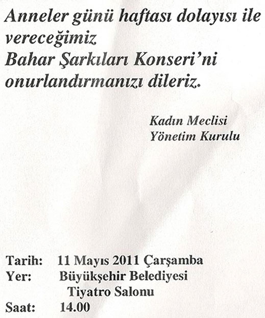 11.05.2011 / Bahar Şarkıları Dinletisi