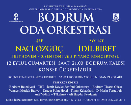 12.09.2015 - Bodrum Oda Orkestrası Dinletisi Duyurusu