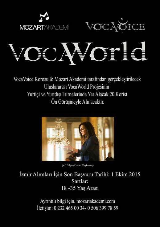 01.10.2015 / Voca Voice - Voca World Korist Alımı Duyurusu