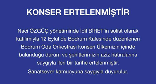 Konser Ertelenmiştir!