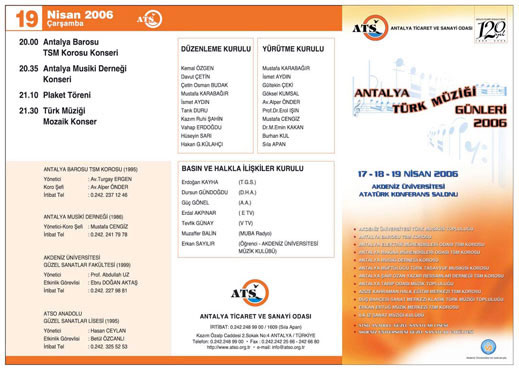 17.04.2006 / Antalya Türk Müziği Günleri - 2006 - 1