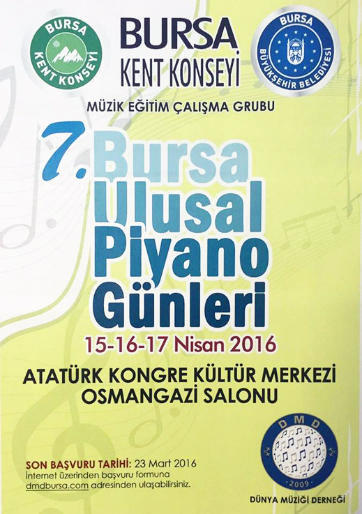 15.04.2016 / 7. Bursa Ulusal Piyano Günleri
