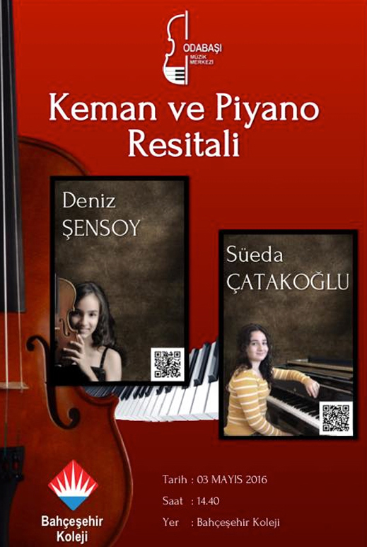 03.05.2016 / Deniz Şensoy - Süeda Çatakoğlu Keman-Piyano Resitali