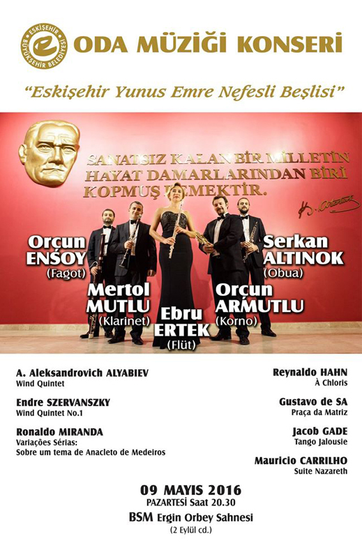 09.05.2016 / Eskişehir Yunus Emre Nefesli Beşlisi Dinletisi