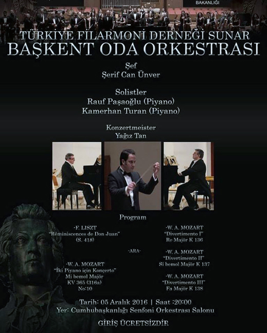 05.12.2016 / Başkent Oda Orkestrası Dinletisi