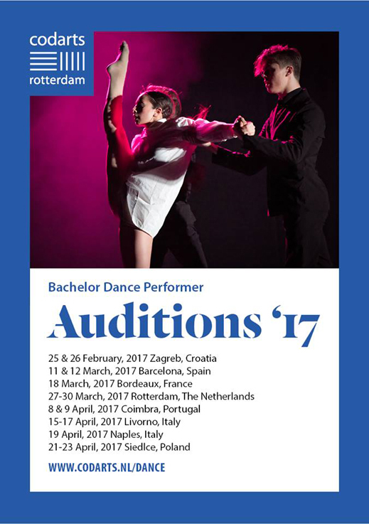 25.02.2017 / Codarts - Rotterdam Bachelor Dance Performer Auditions 2017