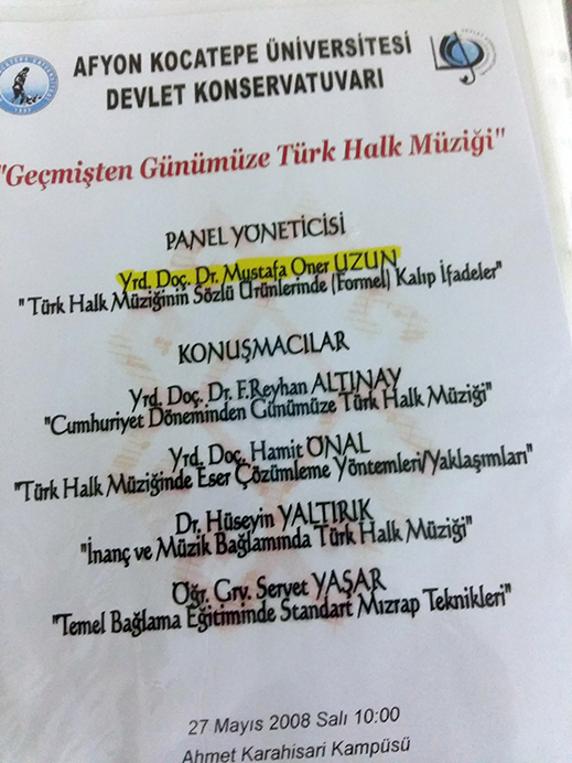 27.05.2008 / Geçmişten Günümüze Türk Halk Müziği Paneli