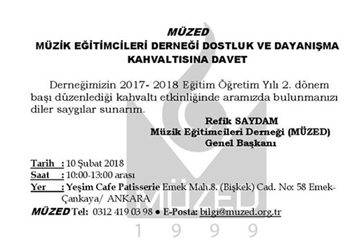 10.02.2018 / Müzed Kahvaltı Davetiyesi