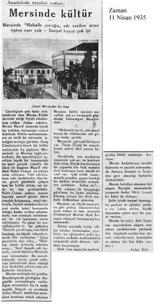 11.04.1935 / Vedat Örfi'nin Yazısı