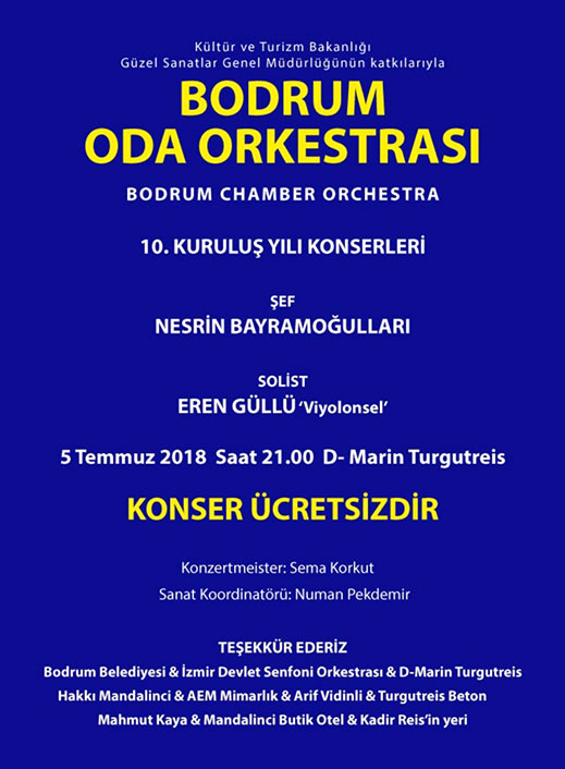 05.07.2018 / Bodrum Oda Orkestrası 10. Kuruluş Yılı Konseri