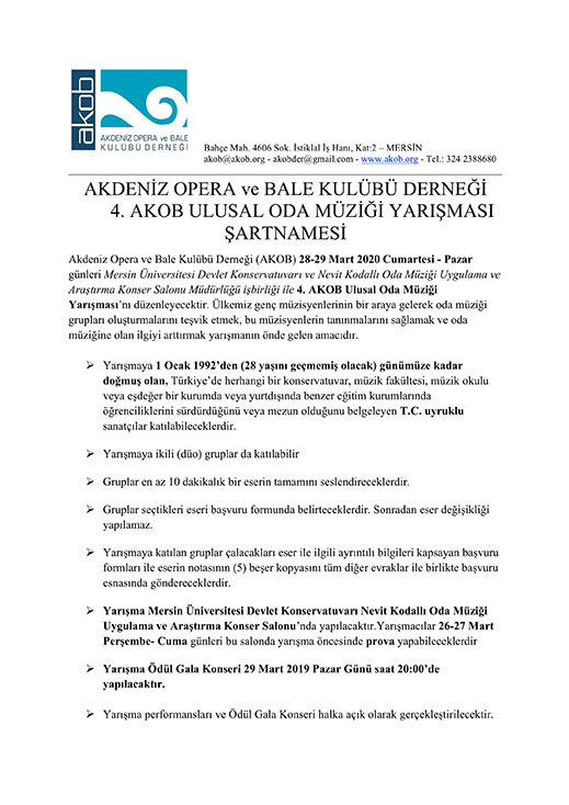 AKOB 4. Ulusal Oda Müziği Yarışması Duyuru Şartnamesi-1