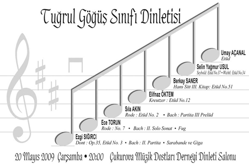 Tuğrul Göğüş Keman Sınıfı 20.05.2009 Dinletisi Afişi