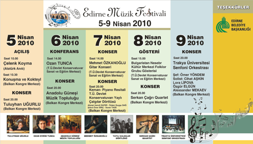 Edirne Müzik Festivali 5-9 Nisan 2010