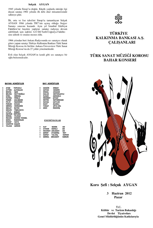 Türk Sanat Müziği Konser DavetIyesi-1
